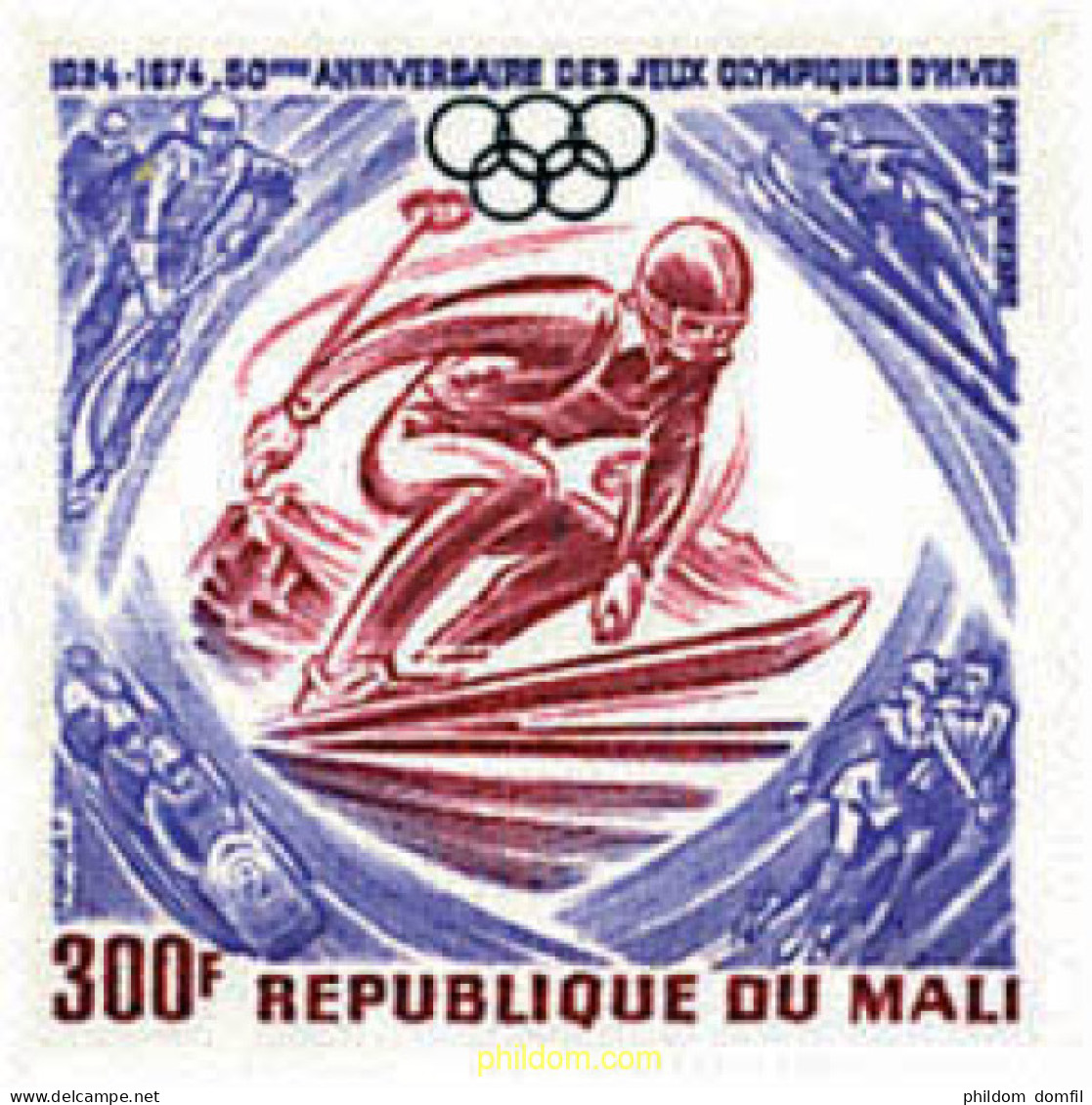 71304 MNH MALI 1974 50 ANIVERSARIO DE LOS JUEGOS OLIMPICOS DE INVIERNO - Mali (1959-...)