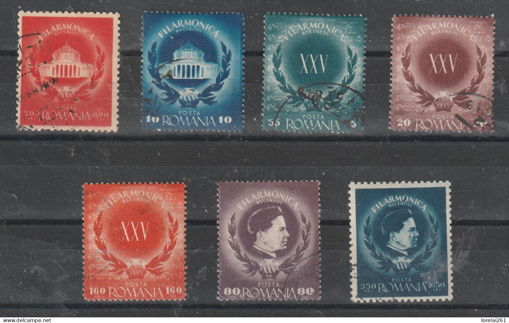 1946 - 25 Ans De La Philharmonie Roumaine Mi No 980/986 - Used Stamps