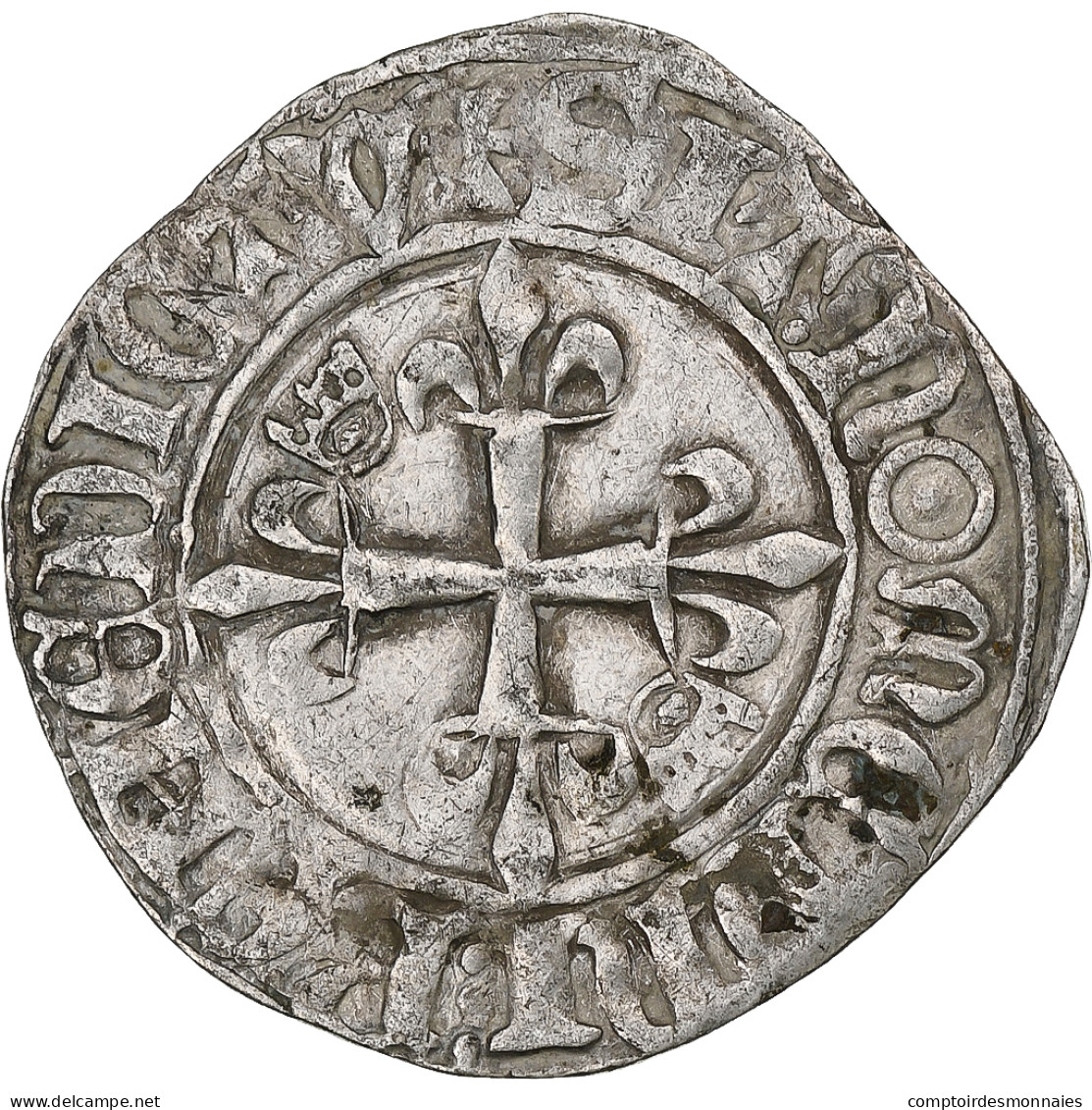 France, Charles VI, Florette, 1417-1422, Sainte-Ménéhould, Billon, TB+ - 1380-1422 Karel VI De Waanzinnige