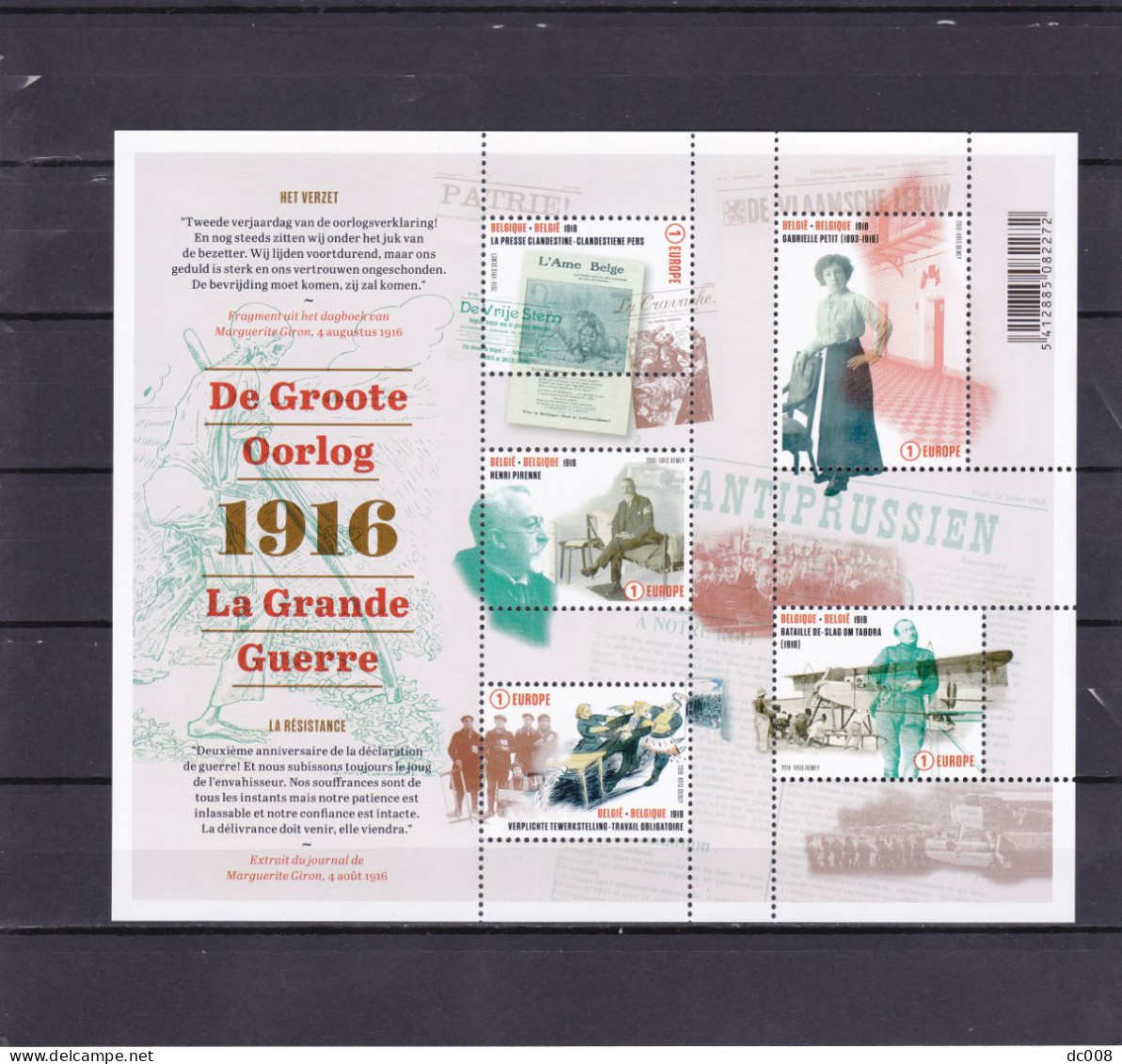 2016 COB BL 236 Het Verzet-La Résistance MNH-postfris-neuf - 2002-… (€)