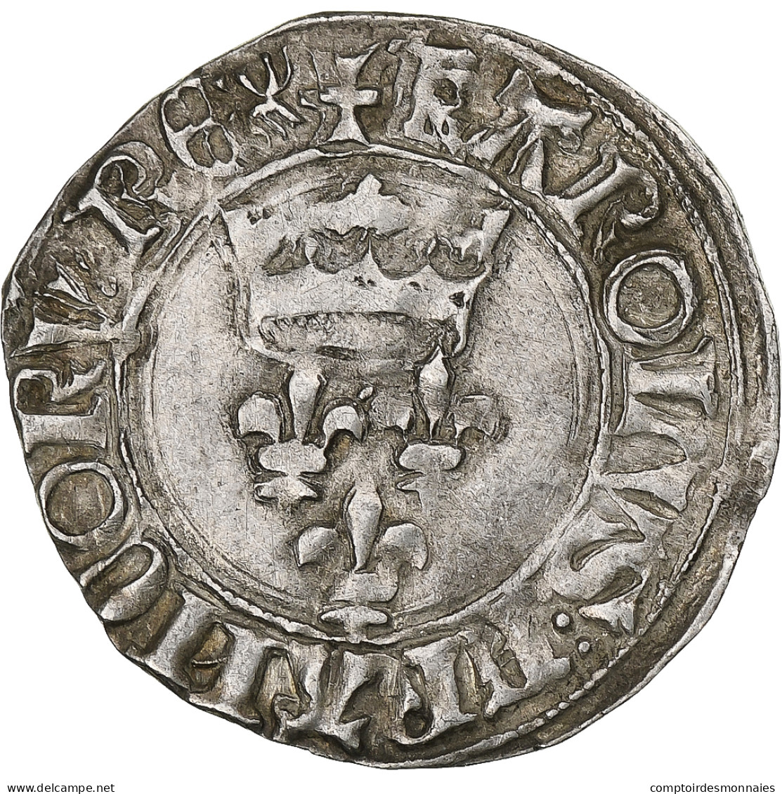 France, Charles VI, Florette, 1417-1422, Rouen, Billon, TTB, Duplessy:387 - 1380-1422 Karl VI. Der Vielgeliebte