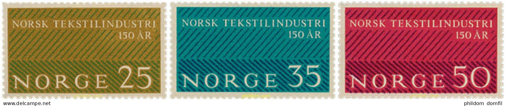 102026 MNH NORUEGA 1963 6 CENTENARIO DE LA INDUSTRIA TEXTIL - Neufs