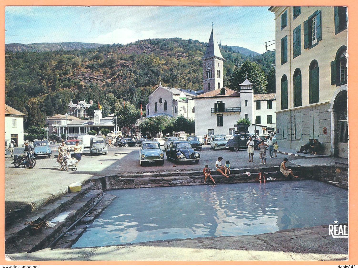 Ppgf/ CPSM Grand Format - ARIEGE - AX LES THERMES - BASSIN DES LADRES - Animation, Aronde, Coccinelle, Moto - Ax Les Thermes