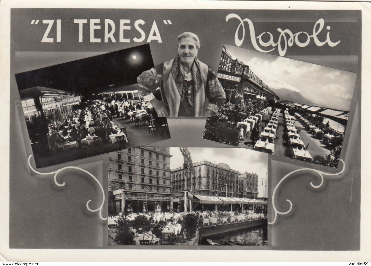 NAPOLI-ZI TERESA-RISTORANTE INTERNAZIONALE-MULTIVEDUTE-CARTOLINA VERA FOTOGRAFIA  VIAGGIATA IL 28-11-1966 - Napoli (Naples)