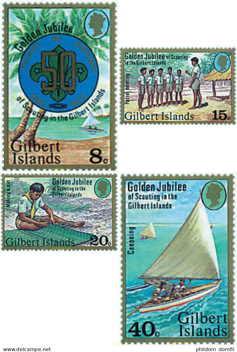 38951 MNH GILBERT 1977 50 ANIVERSARIO DEL ESCULTISMO EN LA ISLA DE GILBERT - Îles Gilbert Et Ellice (...-1979)