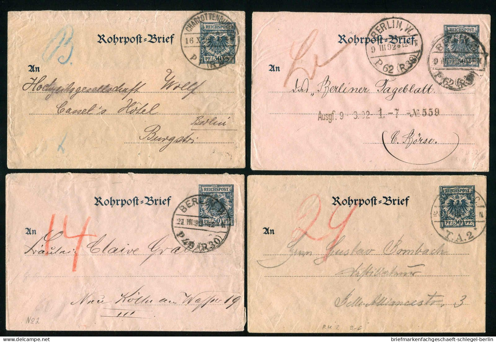 Berlin, 1892, RU 2, Brief - Autres & Non Classés