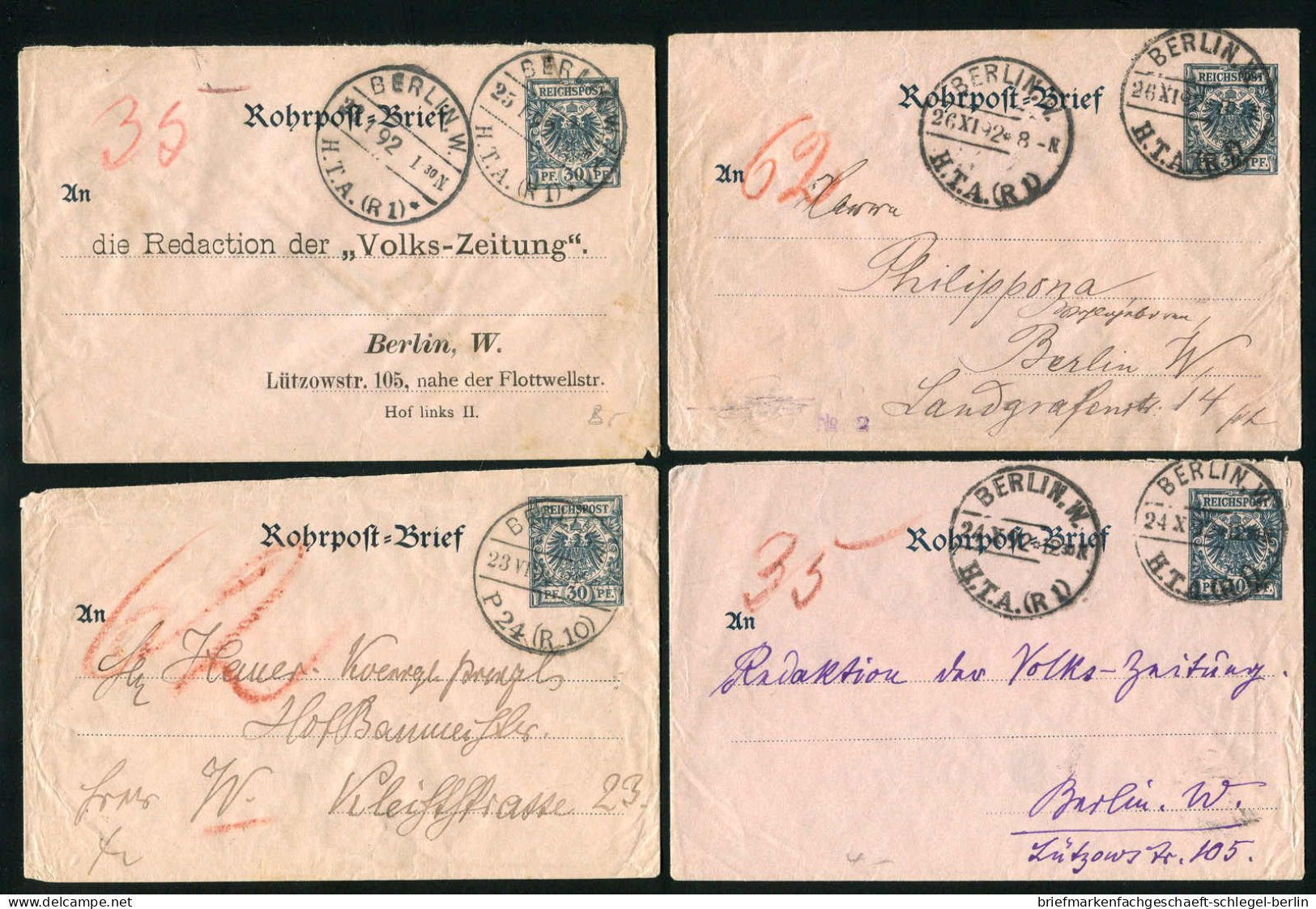 Berlin, 1892, RU 2, Brief - Sonstige & Ohne Zuordnung