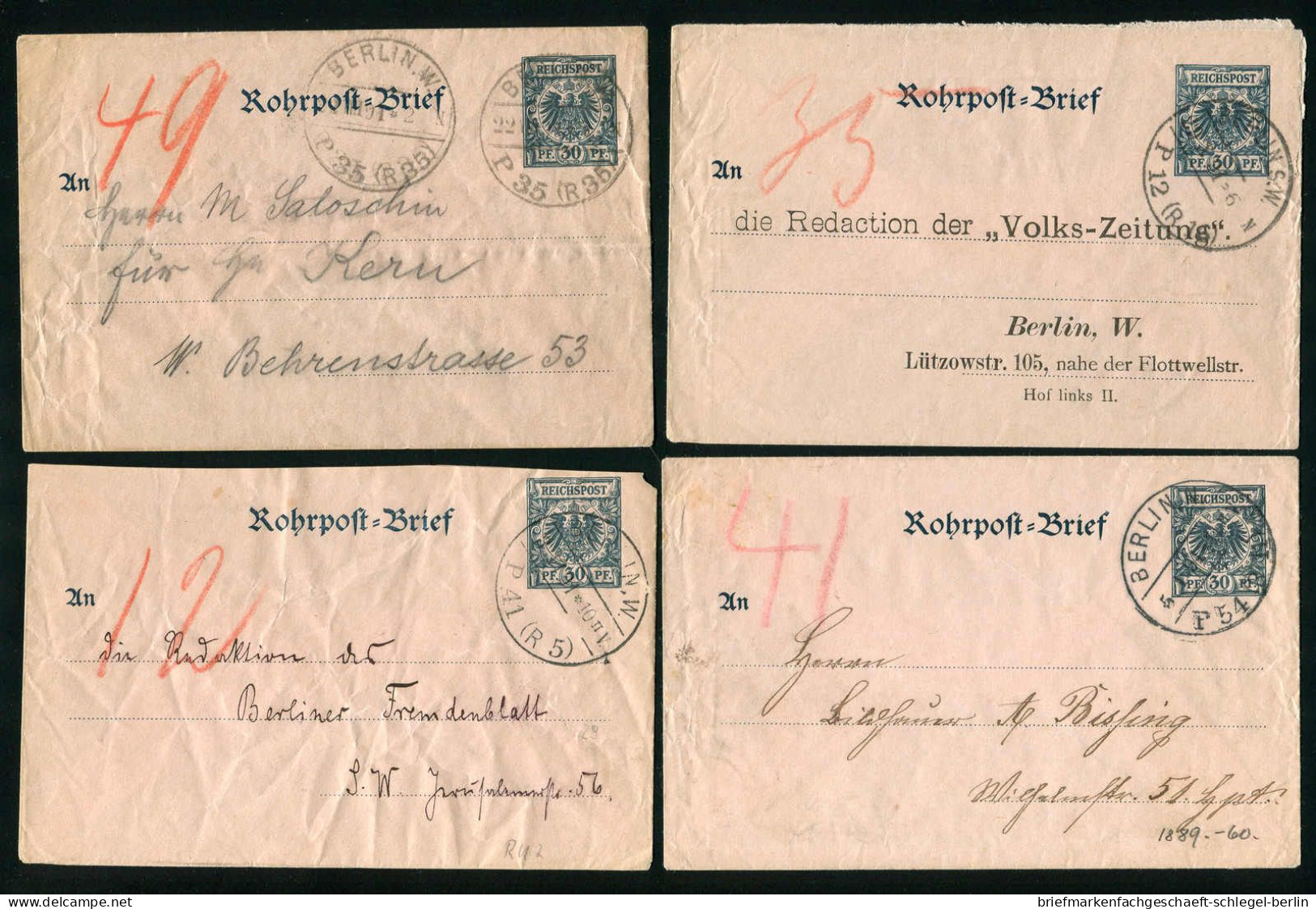 Berlin, 1891, RU 2, Brief - Autres & Non Classés