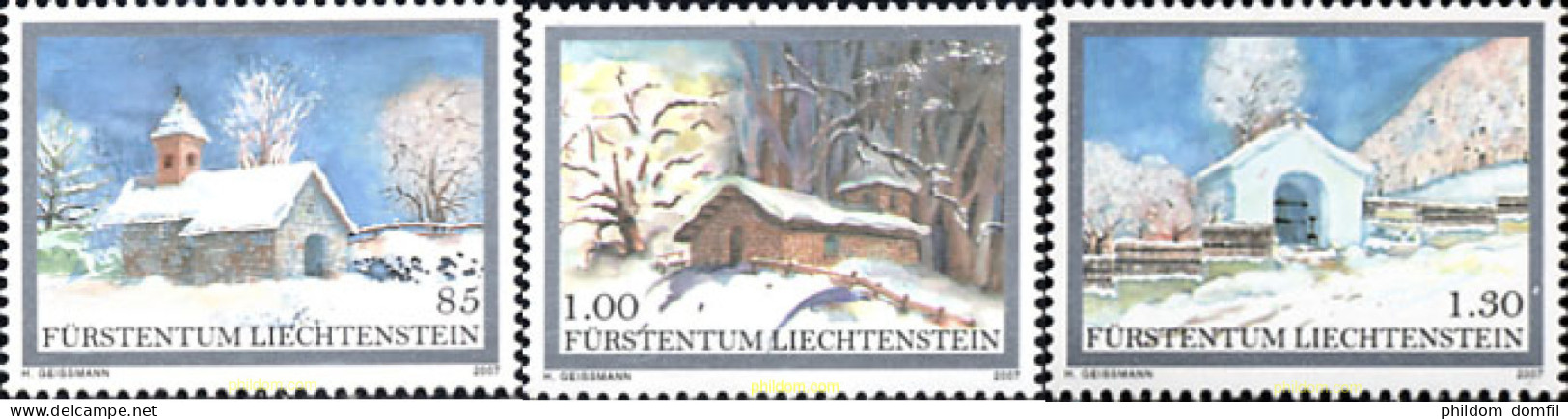 218449 MNH LIECHTENSTEIN 2007 NAVIDAD 2007. IGLESIAS - Nuevos