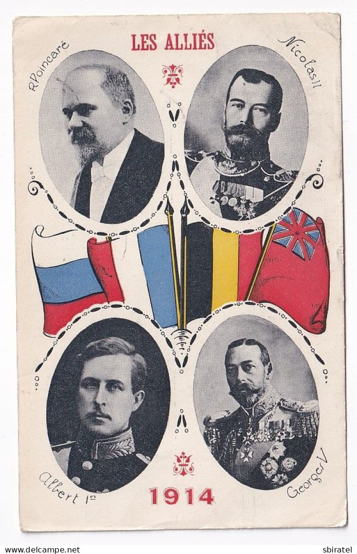 Nicholas II. Poincare. Albert. Georgrs V 1914 Les Allies - Russia