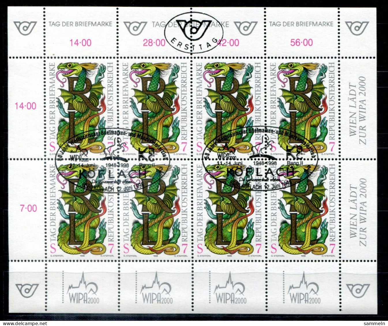 ÖSTERREICH 2260 KB FD Spec.canc. - Tag Der Briefmarke, Day Of The Stamp Stamp, Jour Du Timbre  - AUSTRIA / L'AUTRICHE - Blocks & Sheetlets & Panes