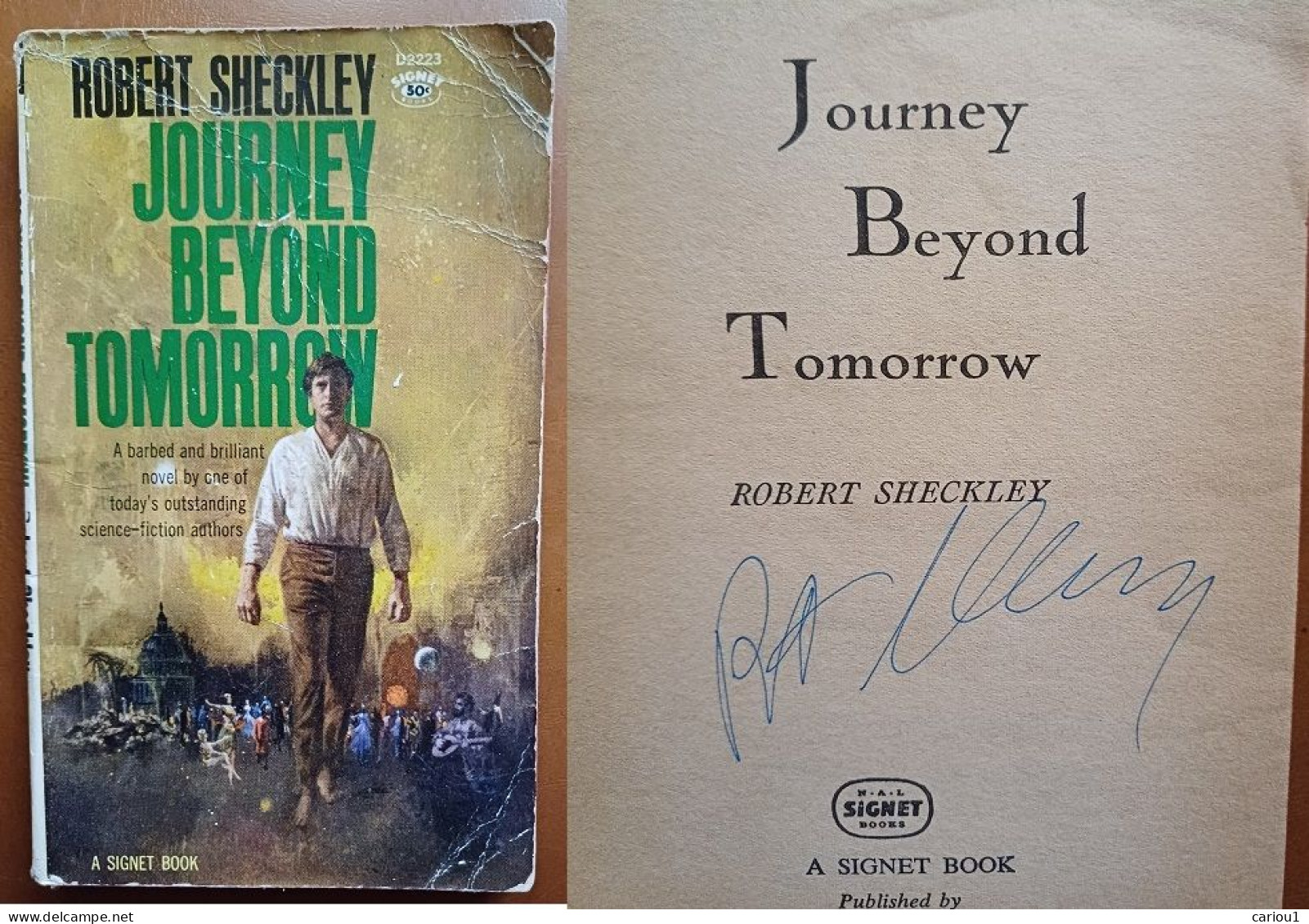 C1 Robert SHECKLEY Journey Beyond Tomorrow EO Signet 1962 Envoi DEDICACE Signed PORT INCLUS France - Other & Unclassified