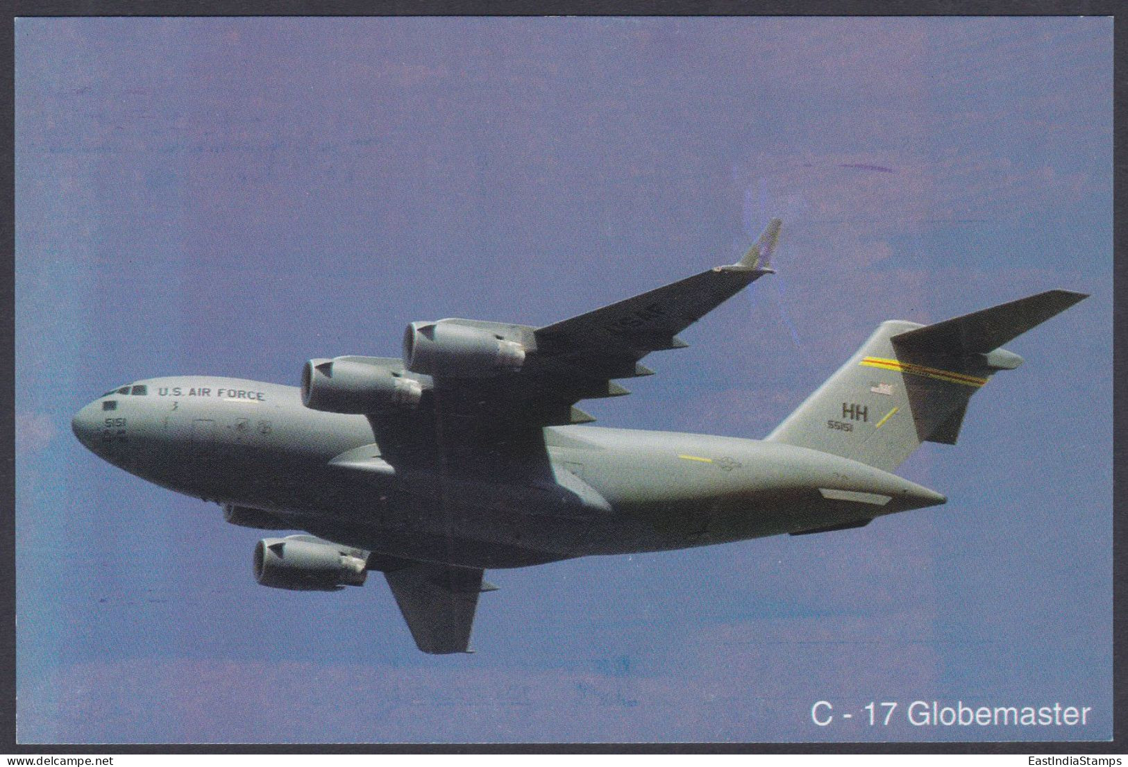 Inde India 2007 Mint Postcard Bangalore Air Show C-17, United States Air Force Globemaster, Aircraft Aeroplane, Airplane - India