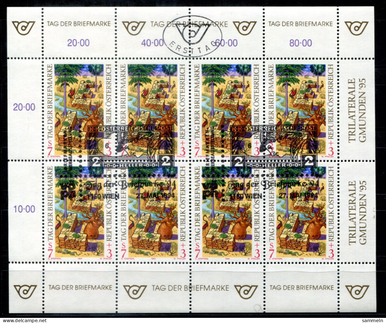 ÖSTERREICH 2127 KB FD Spec.canc. - Tag Der Briefmarke, Day Of The Stamp, Jour Du Timbre  - AUSTRIA / L'AUTRICHE - Blocks & Sheetlets & Panes