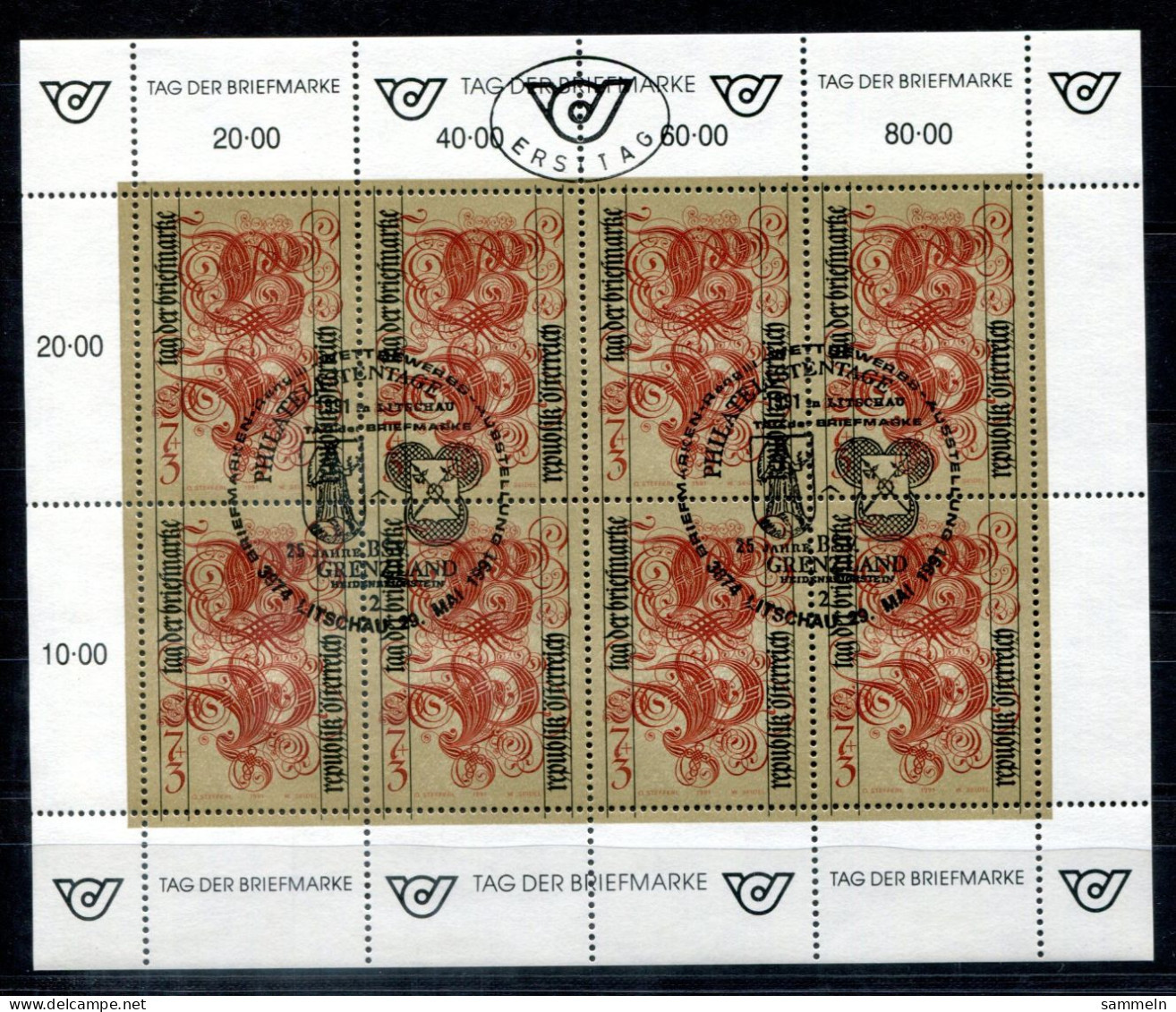 ÖSTERREICH 2032 KB FD Spec.canc. - Tag Der Briefmarke, Day Of The Stamp, Jour Du Timbre - AUSTRIA / L'AUTRICHE - Blocs & Feuillets