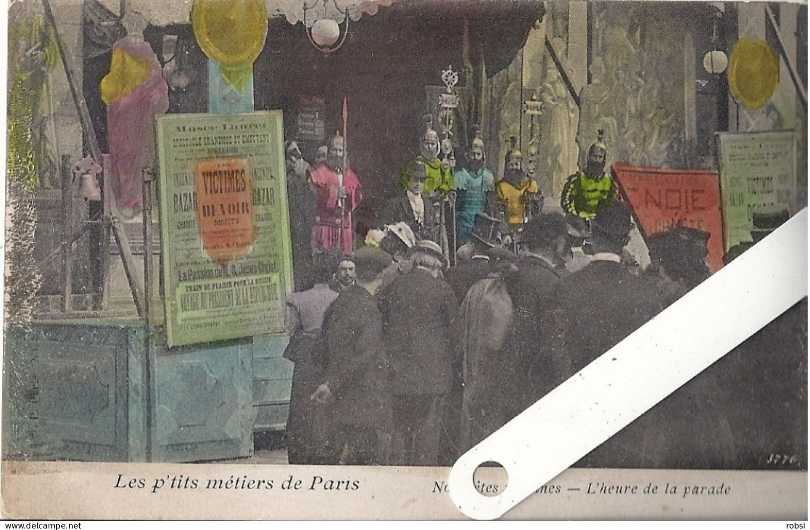 75 Paris, Les P'tits Métiers (Atget), V.P. N°71, Nos Fêtes Foraines, L'heure De La Parade (colorisée)  D5283 - Straßenhandel Und Kleingewerbe