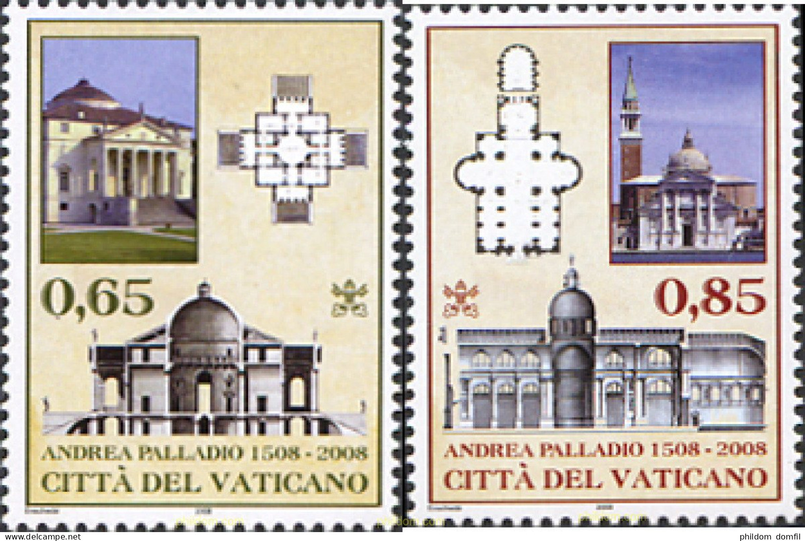 224330 MNH VATICANO 2008 500 ANIVERSARIO DE ANDREA PALLADIO - Nuovi