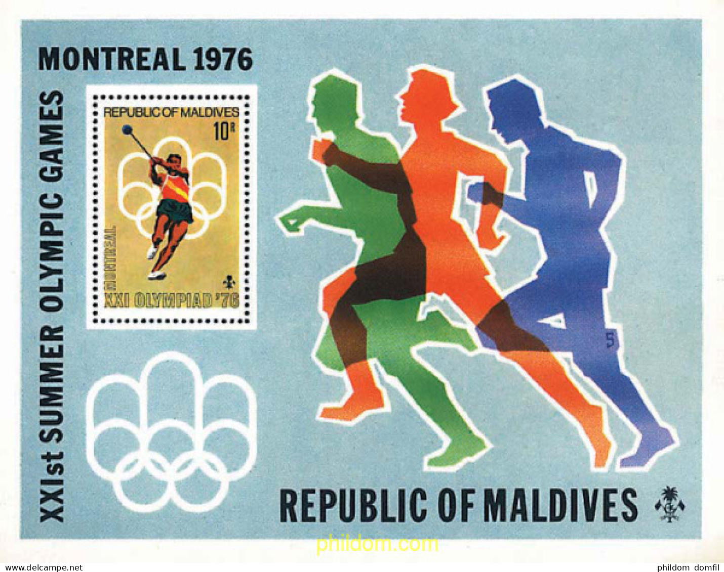 68662 MNH MALDIVAS 1976 21 JUEGOS OLIMPICOS VERANO MONTREAL 1976 - Malediven (1965-...)