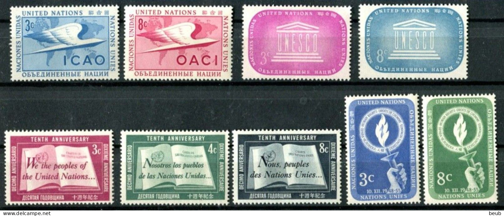 V -Nations Unies - United Nations (New York) - Année 1955 - N° 31/39 - NSC ** - Neufs