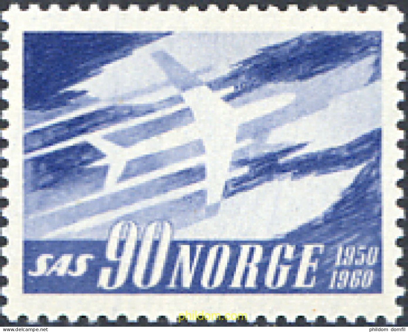 102007 MNH NORUEGA 1961 10 ANIVERSARIO DE LA SCANDINAVIAN AIRLINES SYSTEM - Ungebraucht