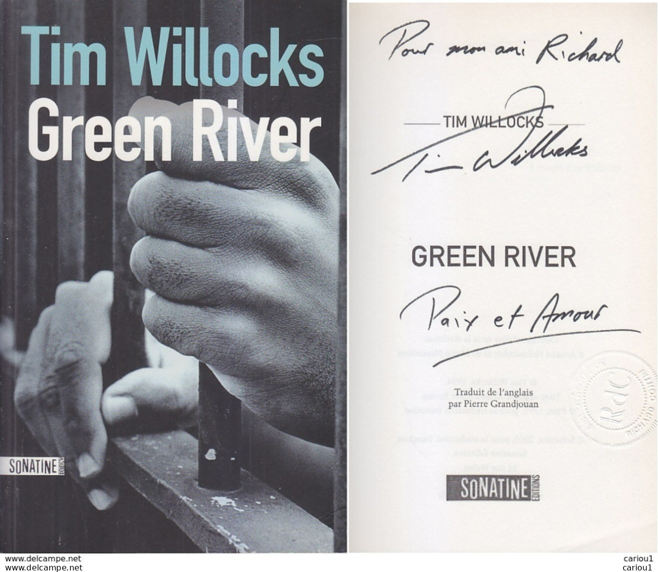 C1 Tim WILLOCKS - GREEN RIVER Envoi DEDICACE Signed - Autographed