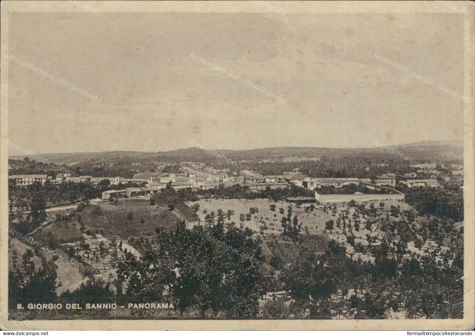 Cr358 Cartolina S.giorgio Del Sannio Panorama Provincia Di Benevento 1934 - Benevento