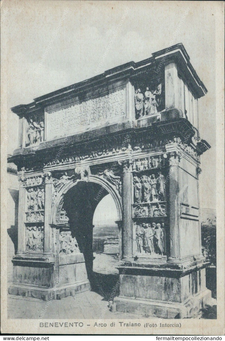 Cr361 Cartolina Benevento Citta'  Arco Di Traiano 1939 - Benevento