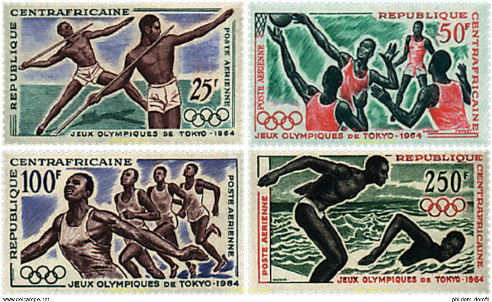 54828 MNH CENTROAFRICANA 1964 18 JUEGOS OLIMPICOS VERANO TOKIO 1964 - Centrafricaine (République)