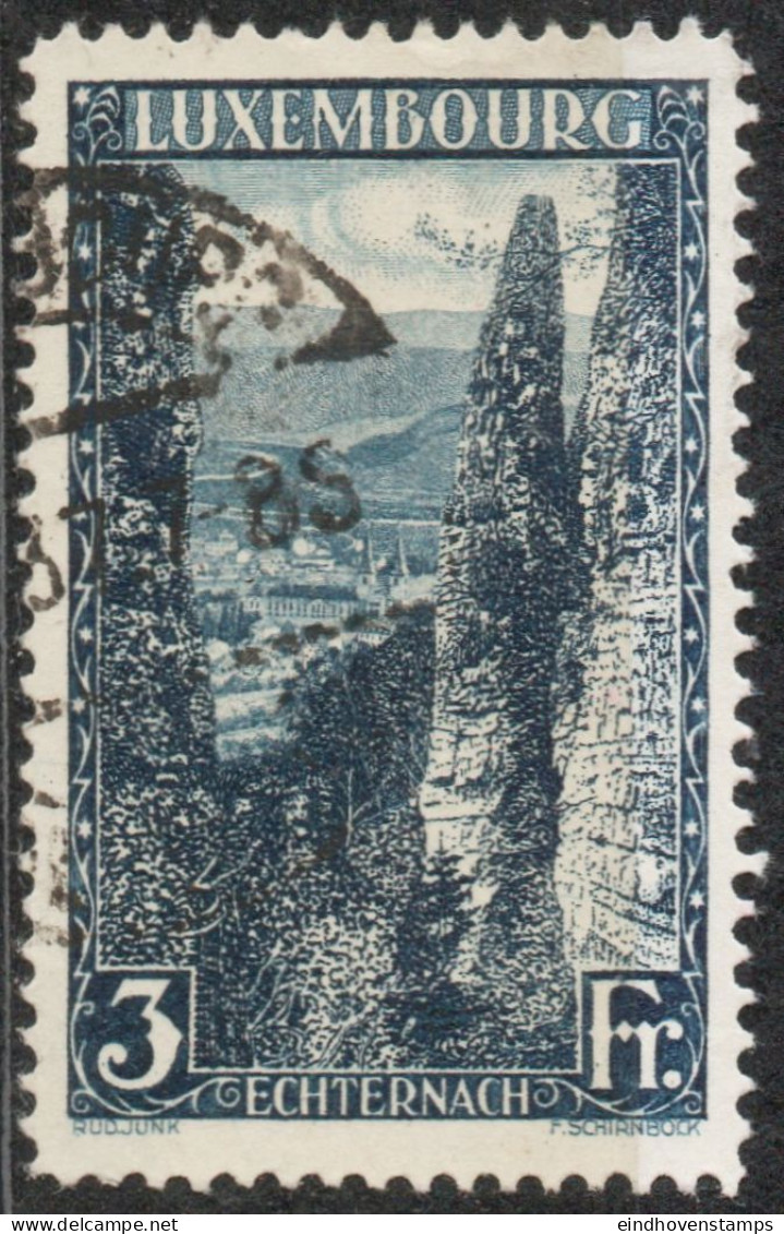 Luxemburg 1923 - Echternach - Wolfsschlucht 3 Fr Perf 11½ Gest - Unused Stamps