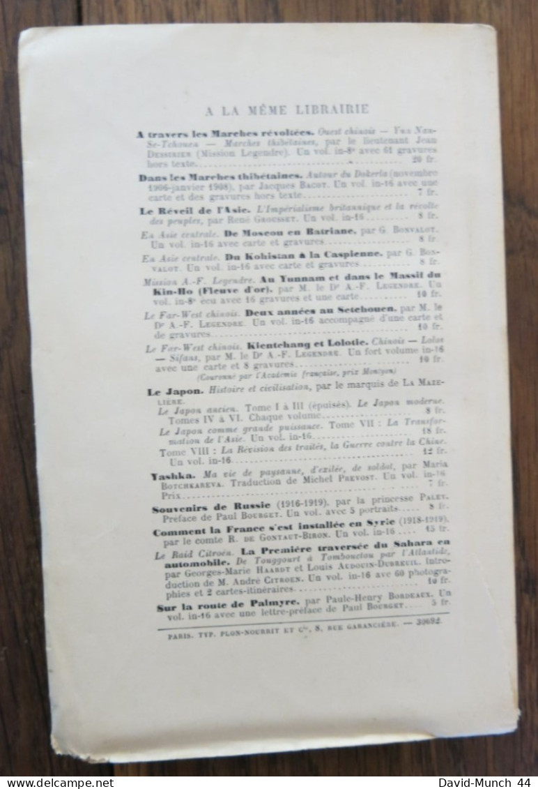 Bêtes, Hommes Et Dieux De Ferdinand Ossendowski. Paris, Librairie Plon. 1924 - 1901-1940