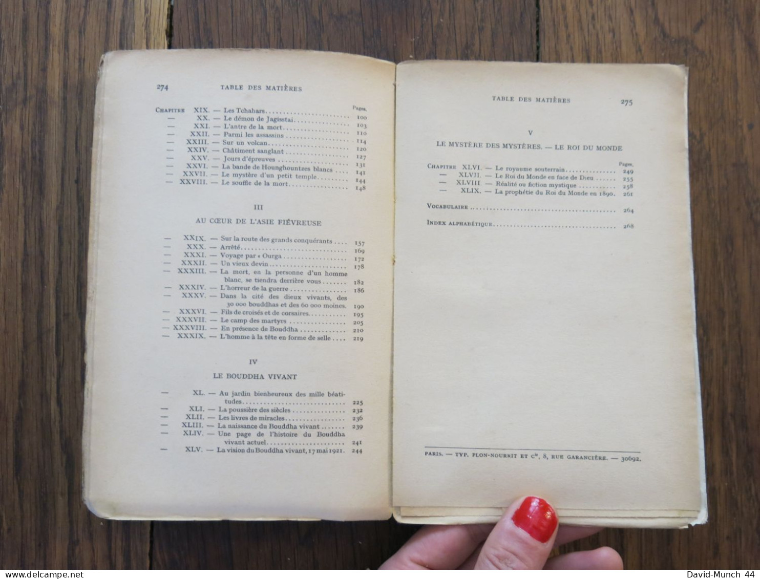 Bêtes, hommes et dieux de Ferdinand Ossendowski. Paris, Librairie Plon. 1924