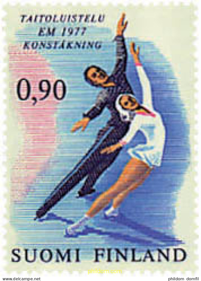 65333 MNH FINLANDIA 1977 CAMPEONATOS DE EUROPA DE PATINAJE ARTISTICO - Unused Stamps