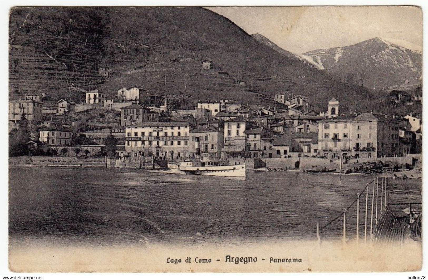 LAGO DI COMO - ARGEGNO - PANORAMA - 1919 - BATTELLO - Vedi Retro - Formato Piccolo - Como