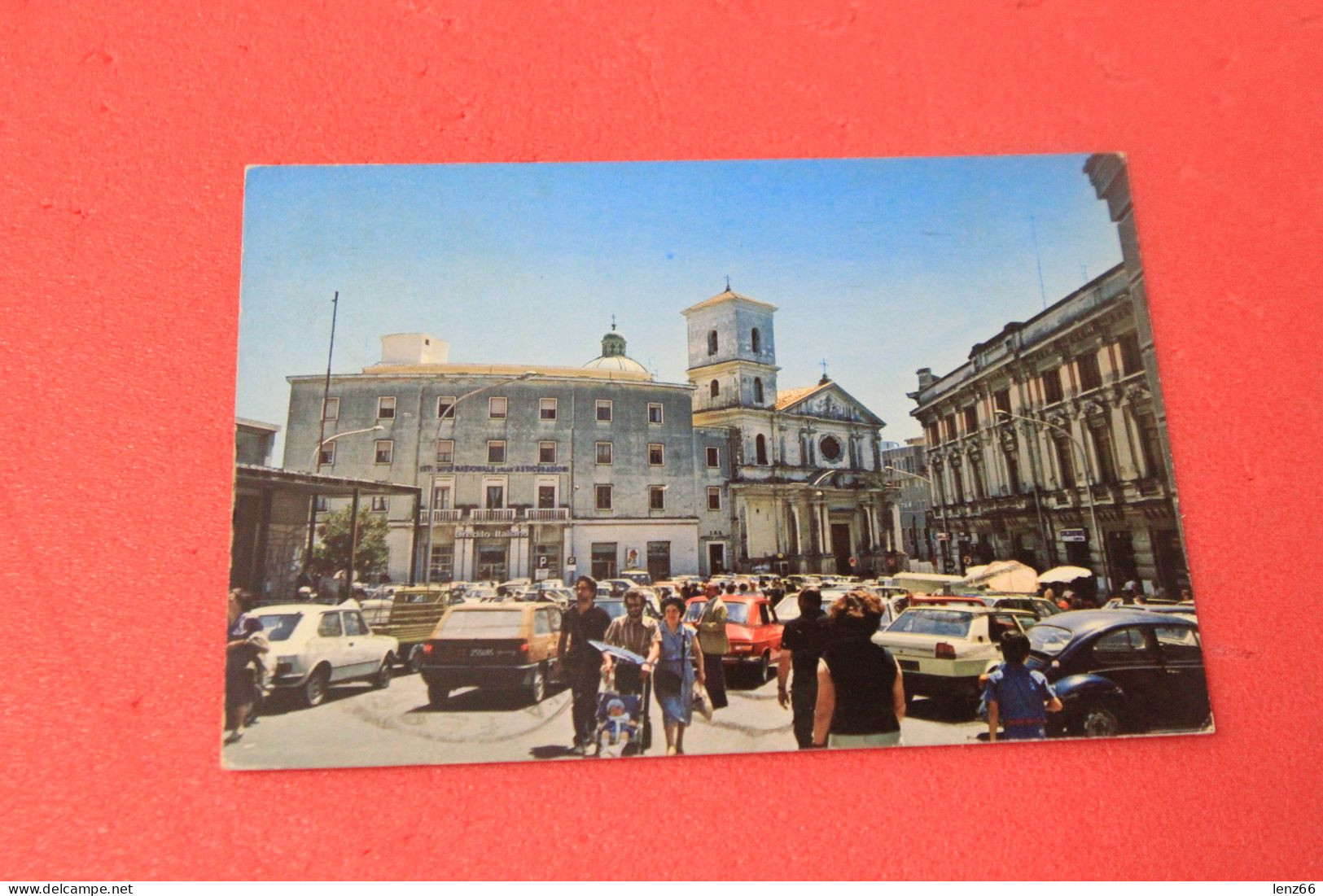 Catanzaro Piazza Prefettura 1987 + Auto Alfa Romeo E VW Maggiolino - Catanzaro