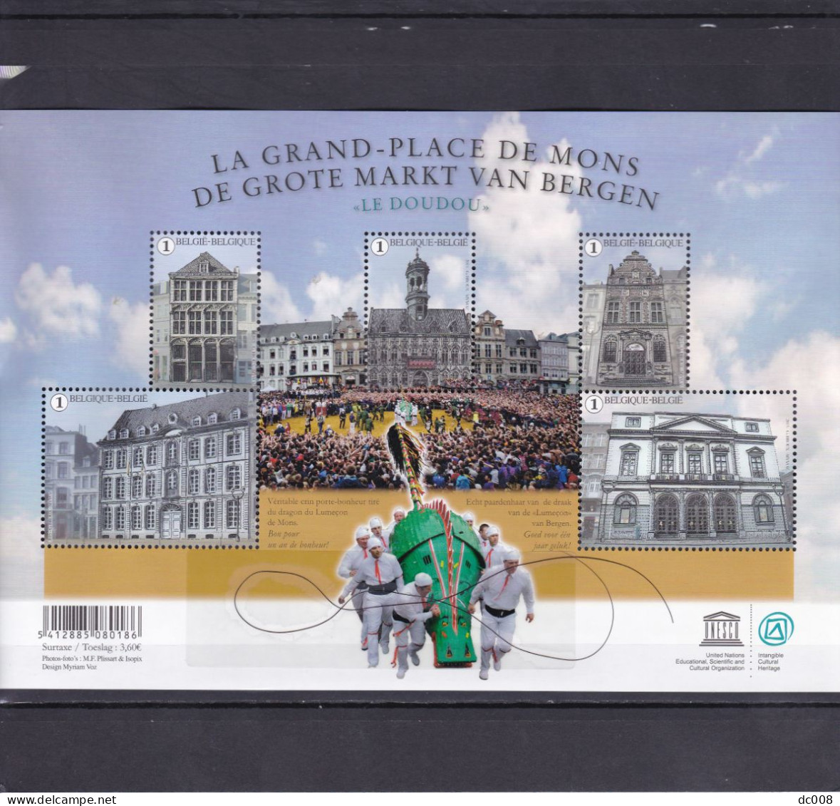 2015 COB BL 228 De Grote Markt Van Bergen-La Grand Place De Mons MNH-postfris-neuf - 2002-… (€)