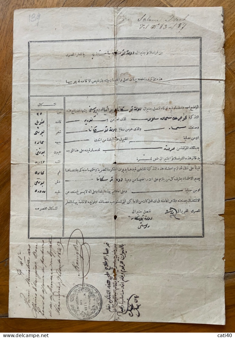 ROSSETTI ANNIBALE, CONSOLE GENERALE DI TOSCANA IN ALESSANDRIA D'EGITTO - 7/8/1849  FIRMA AUTOGRAFA CONTROFIRMATA  -- - Documents Historiques