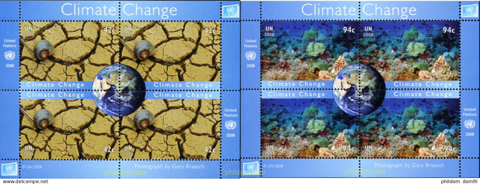 218228 MNH NACIONES UNIDAS. Nueva York 2008 CAMBIO CLIMATICO - Andere & Zonder Classificatie