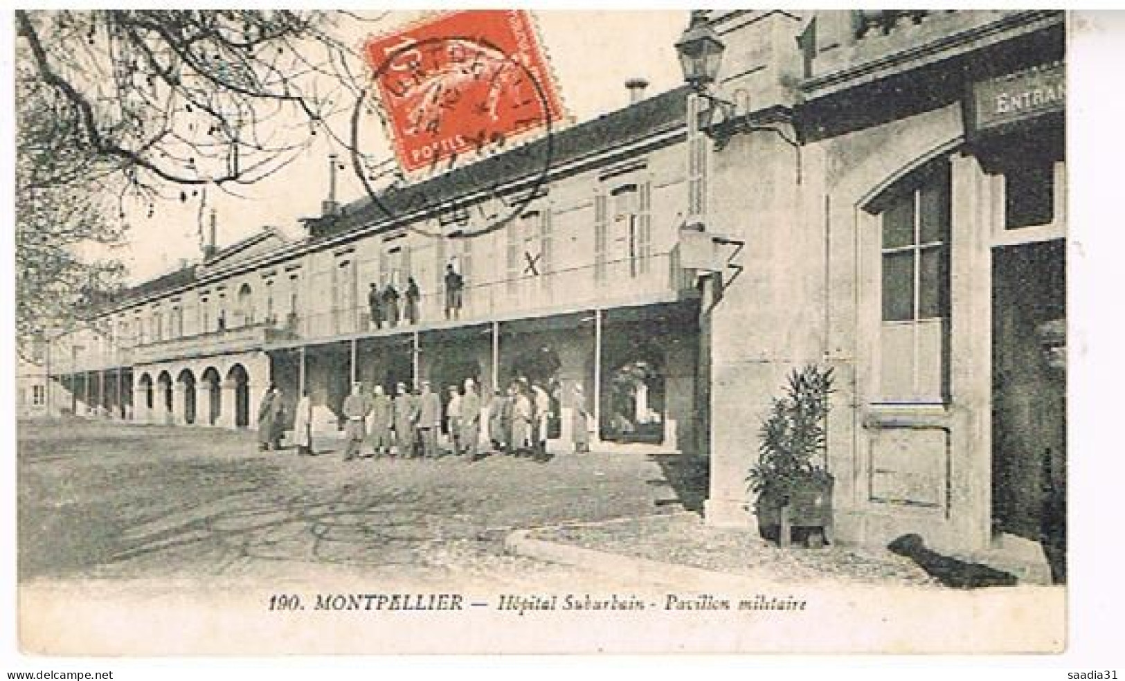 34  MONTPELLIER   HOPITAL SUBURBAIN PAVILLON MILITAIRE  1911 - Montpellier