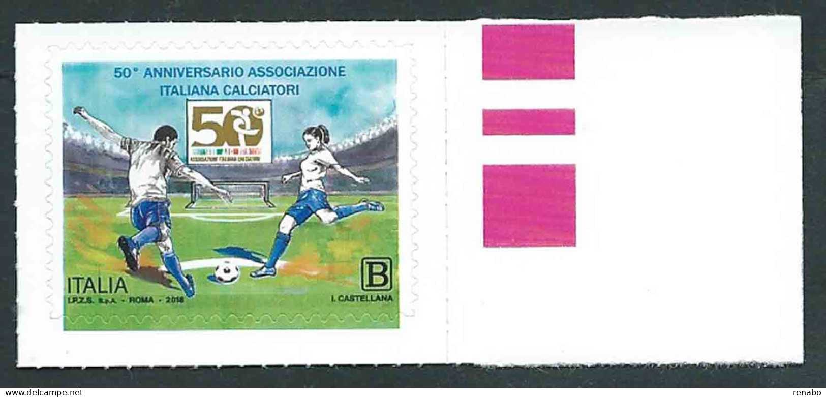 Italia 2018; 50° Associazione Italiana Calciatori. Bordo Destro. - 2011-20: Mint/hinged