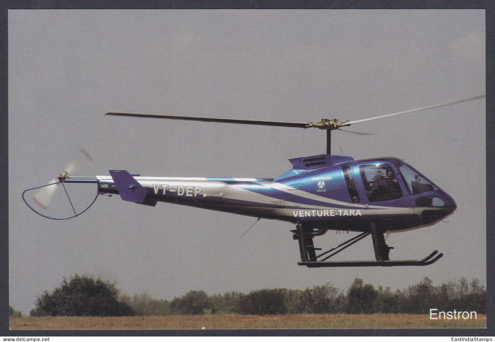 Inde India 2007 Mint Postcard Bangalore Air Show Enstron, Helicopter, Aircraft - Inde