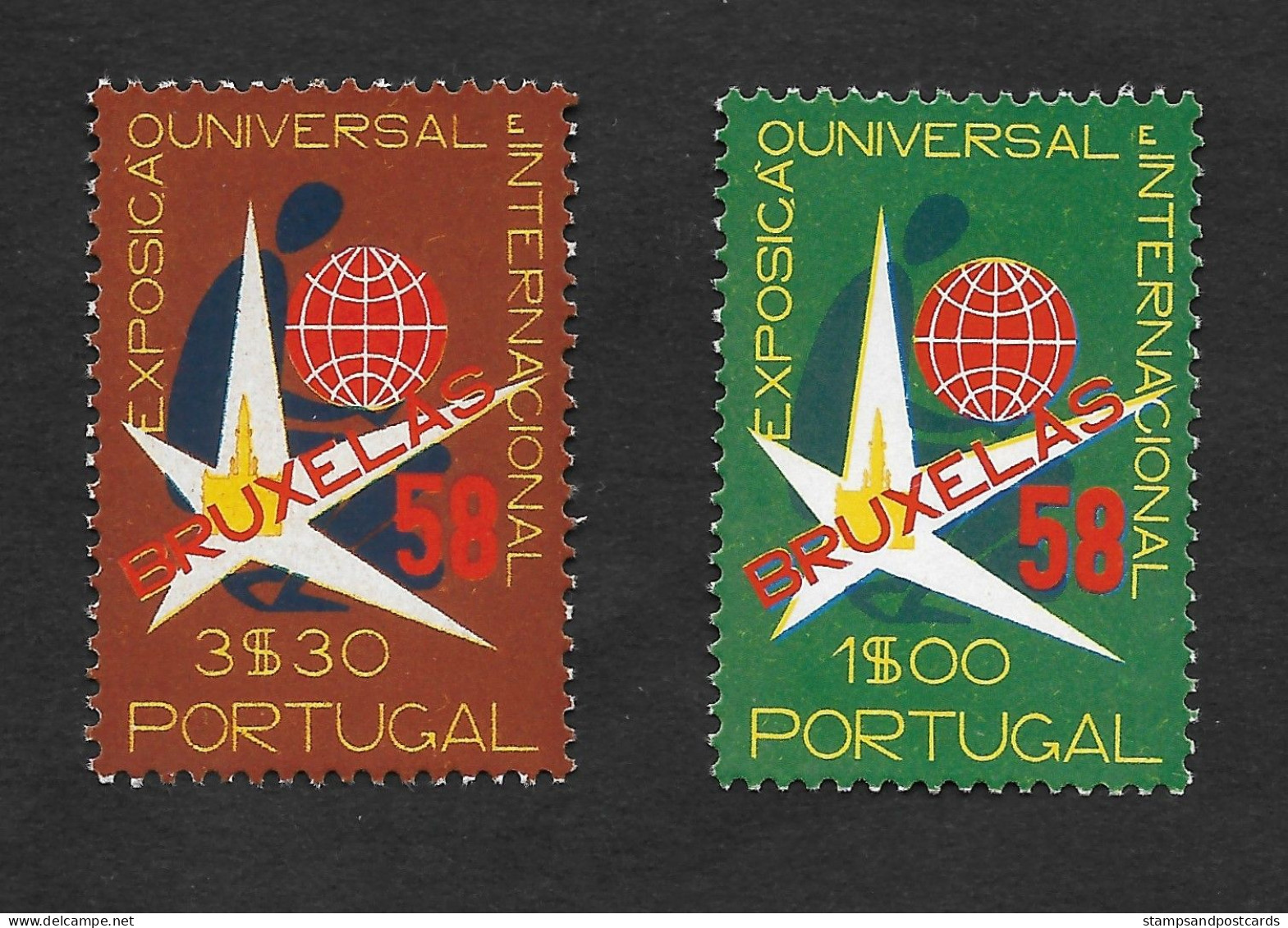 Portugal Expo 1958 Bruxelles Brussels **  CE 833-4 Des. Almada Negreiros - 1958 – Bruxelles (Belgique)