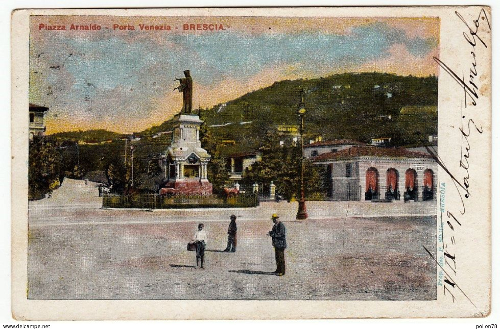 PIAZZA ARNALDO - PORTA VENEZIA - BRESCIA - 1909 - Vedi Retro - Formato Piccolo - Brescia