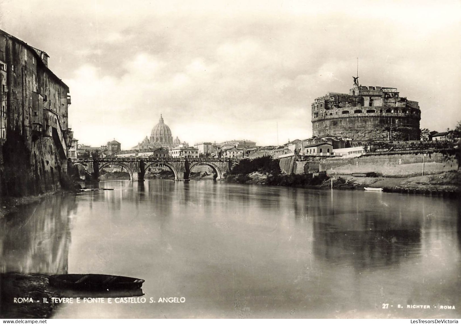 ITALIE - Roma - Il Tevere E Ponte E Castello S Angelo - Pont - Barque - Carte Postale Ancienne - Castel Sant'Angelo
