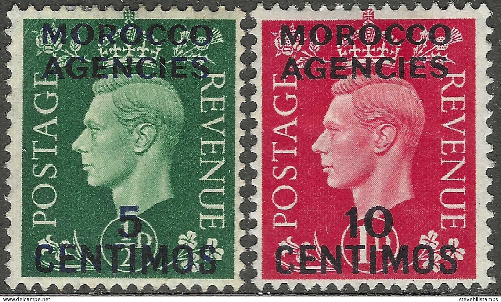Morocco Agencies (Spanish Currency). 1937-52 KGVI, 5c, 10c MH SG 165, 166. M5081 - Bureaux Au Maroc / Tanger (...-1958)