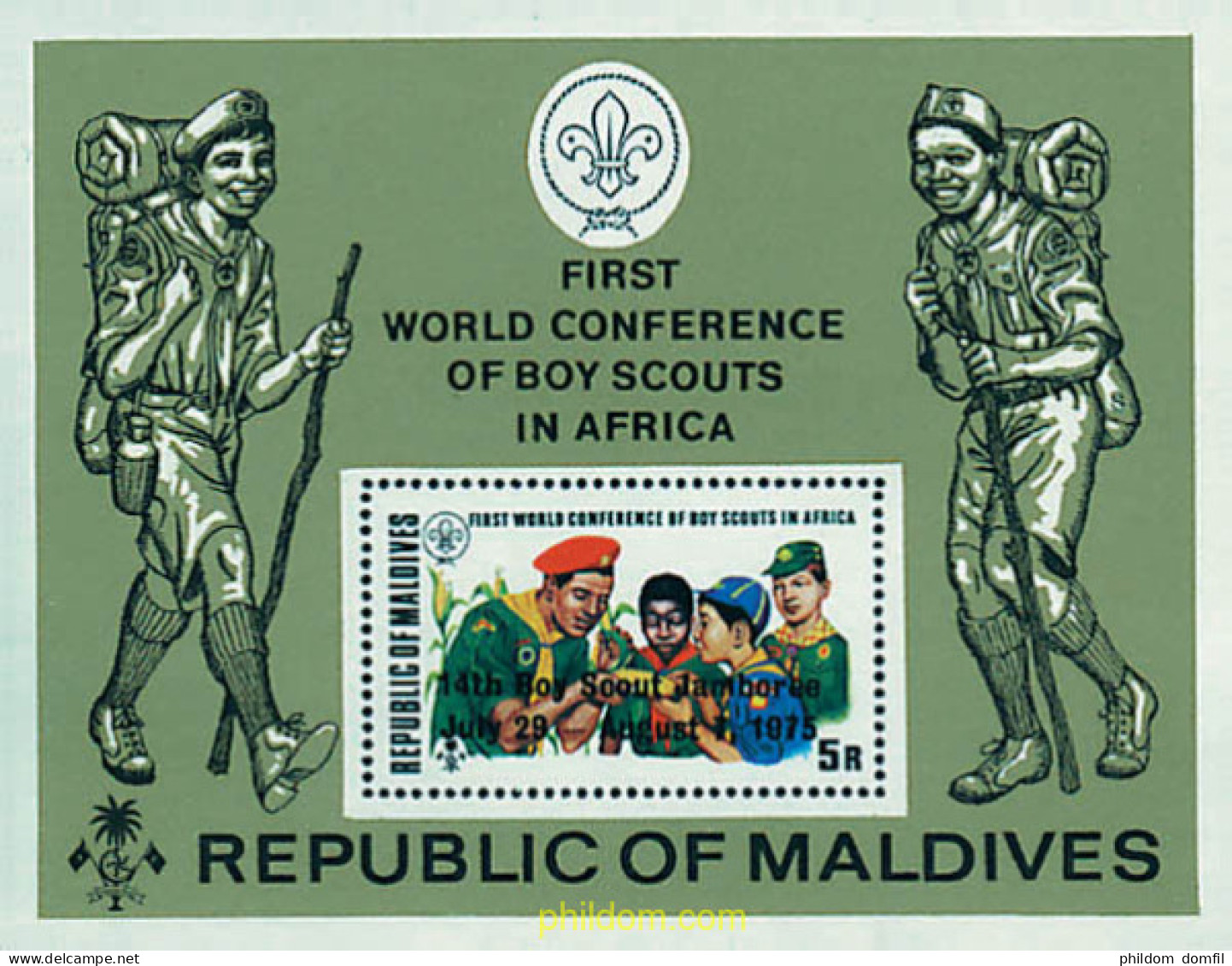 38331 MNH MALDIVAS 1975 14 JAMBOREE MUNDIAL EN NORUEGA - Malediven (1965-...)