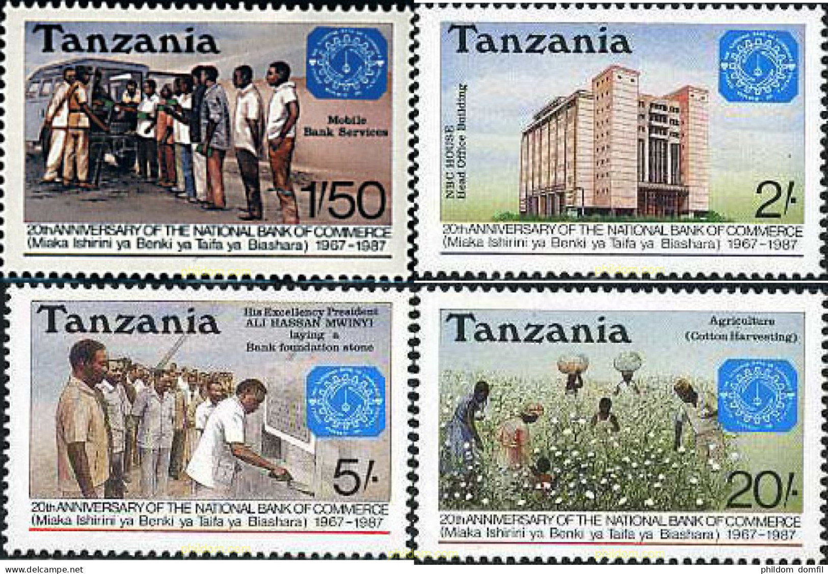 45730 MNH TANZANIA 1987 20 ANIVERSARIO DE LA BANCA NACIONAL - Tanzania (1964-...)