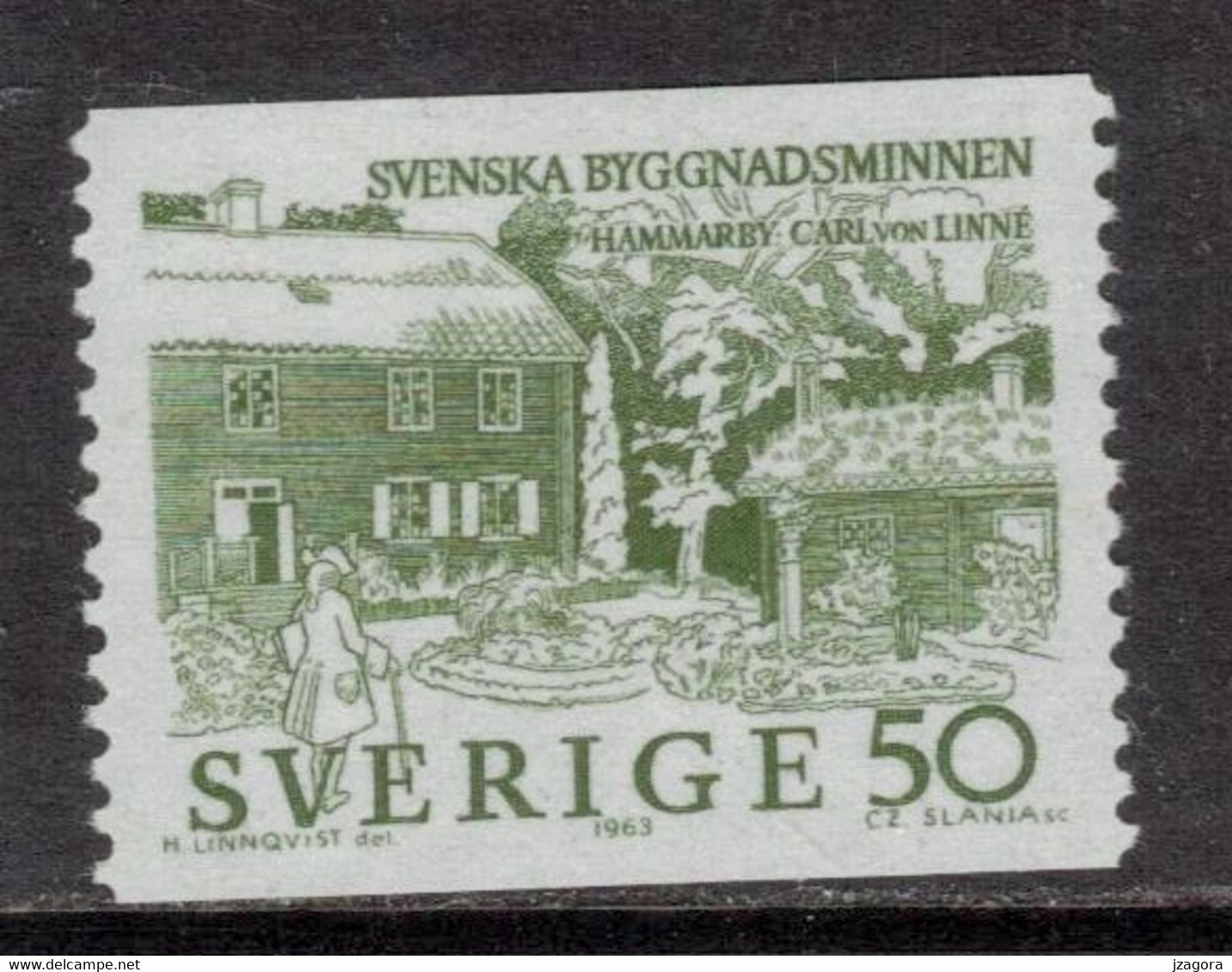 HOUSE OF CARL VON LINNE SCIENCE  BOTANY PLANTS VIEWS SWEDEN SCHWEDEN SUEDE  1963  MI 512 F 552 MNH(**) Slania Engraved - Ungebraucht