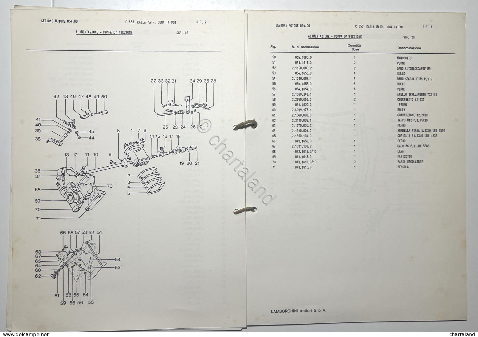 Aggiornamento Catalogo Per Inserimento Nuovo Motore - C 653 - Anni '80 - Other & Unclassified