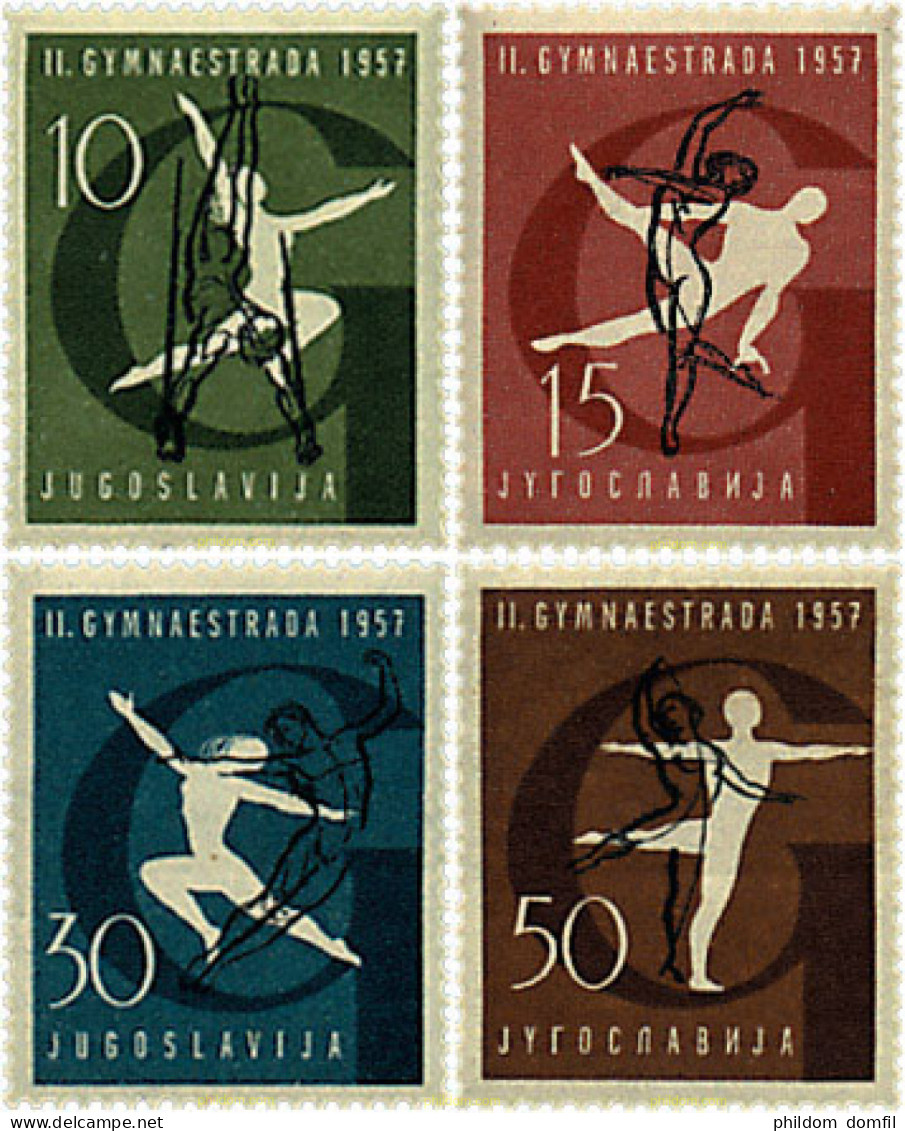 67152 MNH YUGOSLAVIA 1957 2 JUEGOS GIMNASTICOS EN ZAGREB - Unused Stamps
