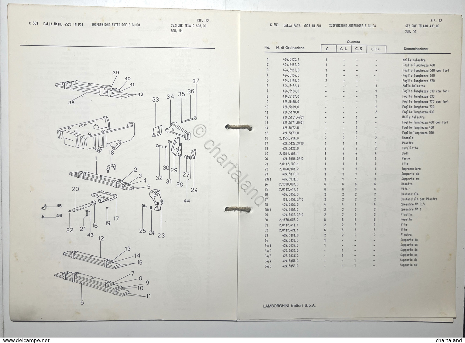 Aggiornamento Catalogo Per Inserimento Nuovo Motore - C 553 - Anni '80 - Autres & Non Classés